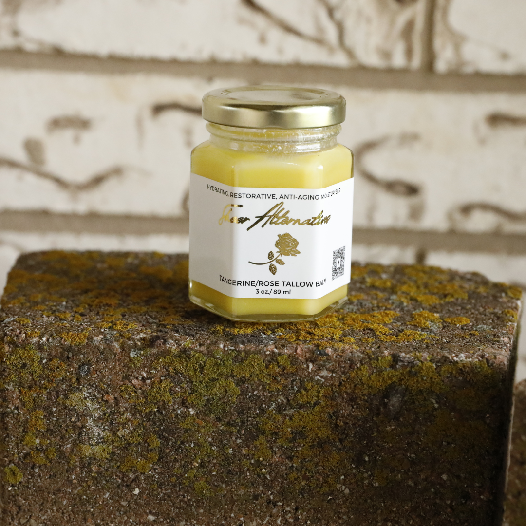 Premium Tangerine Rose Tallow Balm – 3oz | Brightening Natural Moisturizer with Lavender & Beeswax