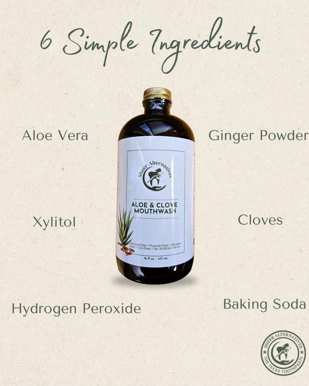 Sheer Alternatives Aloe Vera & Clove Mouthwash | Oral Rinse - Sheer Alternatives