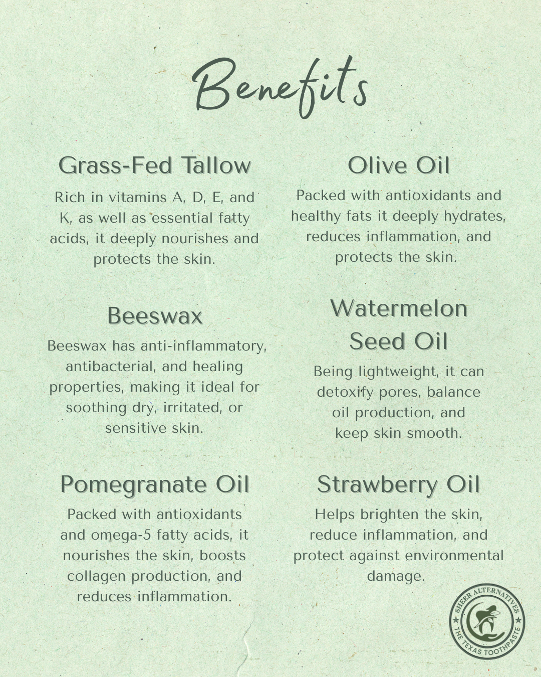 Sheer Alternatives Tallow Balm | Unscented Tallow Balm - Sheer Alternatives