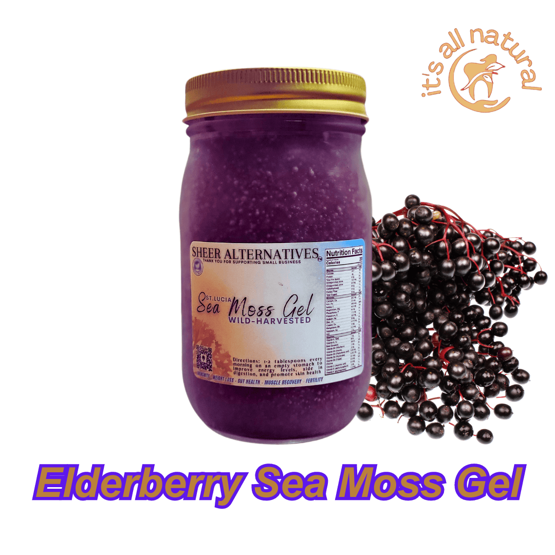 Sheer Alternatives St Lucia Sea Moss Gel | Elderberry and Bladderwrack - Sheer Alternatives