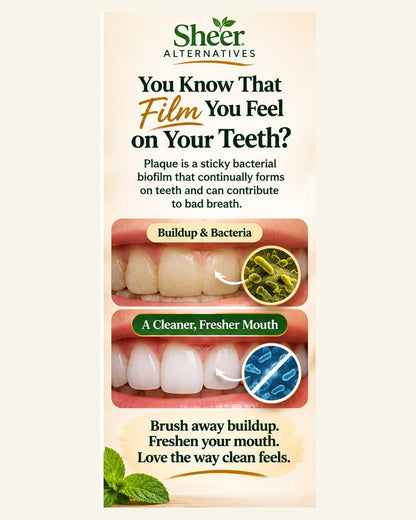 What causes the film feeling on teeth: plaque biofilm and oral bacteria compared with a cleaner fresher mouth
