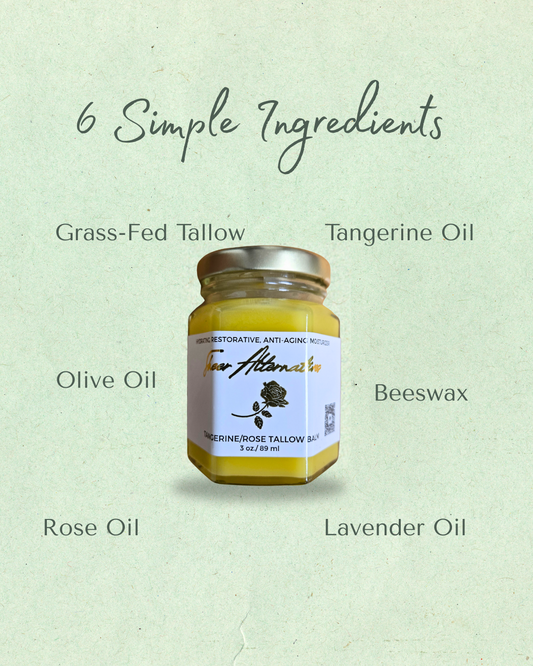 Premium Tangerine Rose Tallow Balm – 3oz | Brightening Natural Moisturizer with Lavender & Beeswax