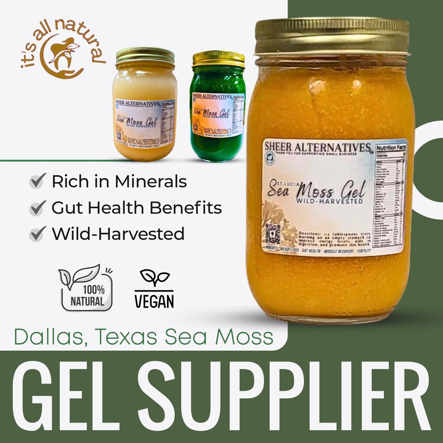 Sheer Alternatives St Lucia Sea Moss Gel | Turmeric | Ginger - Sheer Alternatives